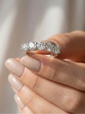 Gold Five-Stone Lab Diamond Band